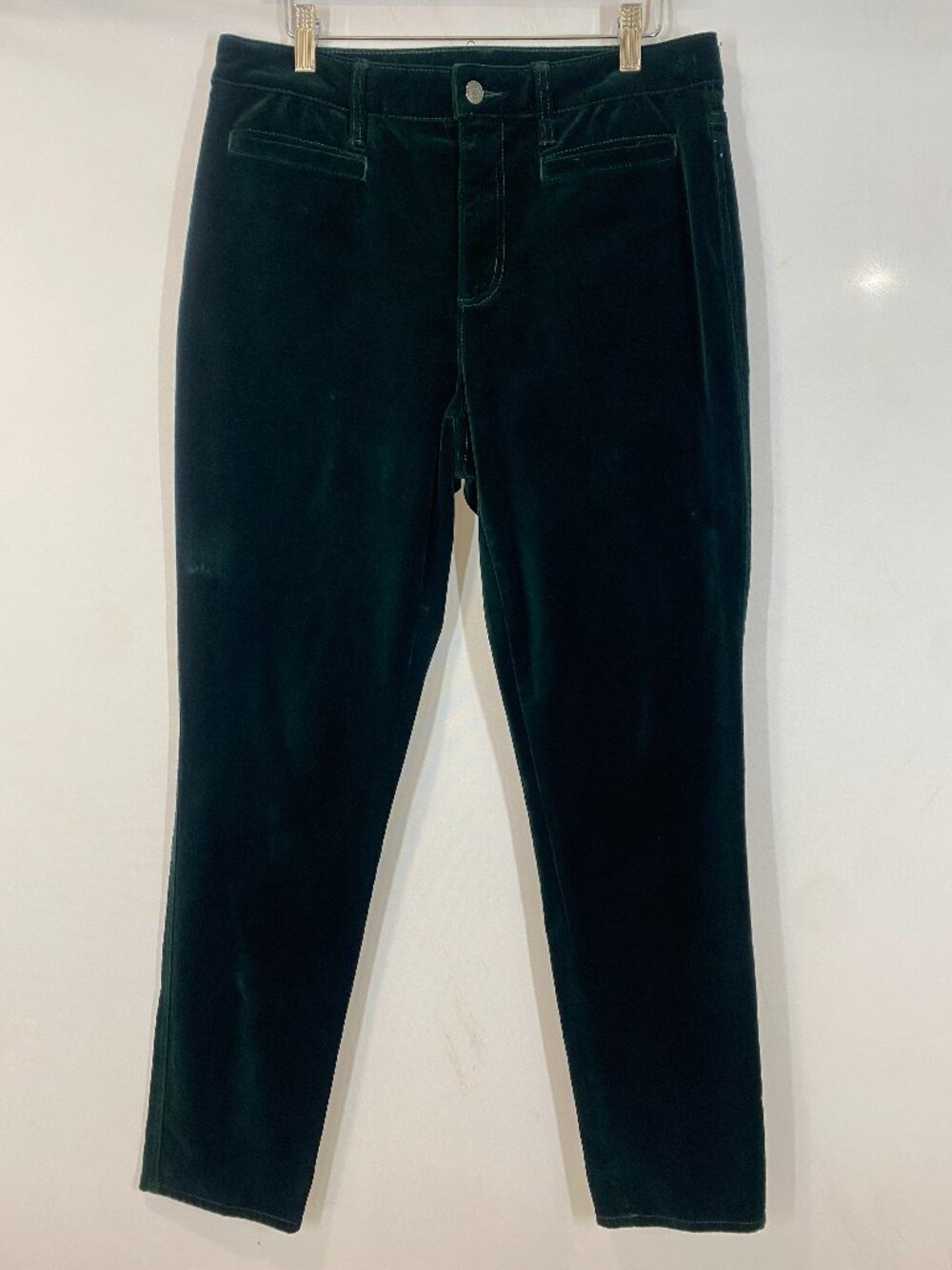 Dark Green velvet skinny pants. Lands End.